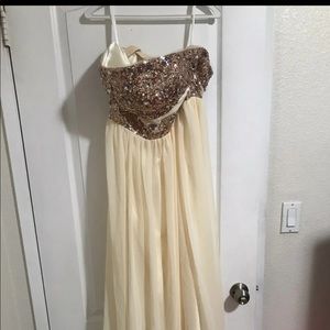 Cream colored prom dress